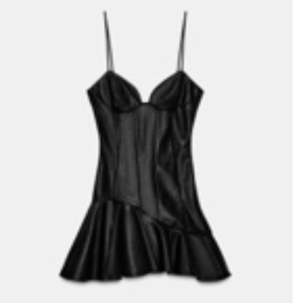 ZARA Faux leather mini dress